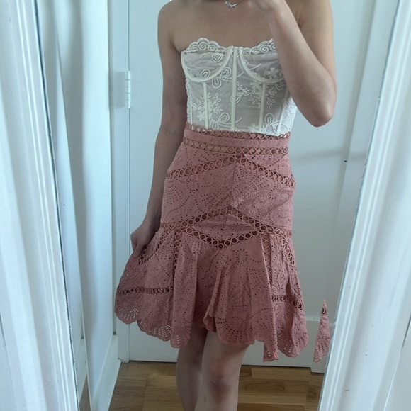 ZIMMERMANN JASPER FAN SKIRT IN NUDE - Picture 3 of 9
